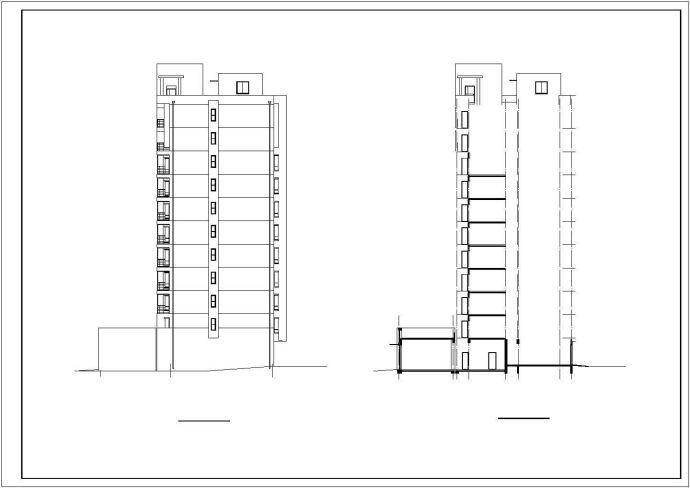 某小区临街1.2万平米11层框架结构商住楼平立剖面设计CAD图纸_图1