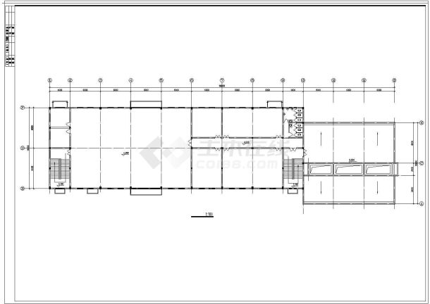 食堂浴室建筑设计CAD施工方案图-图二