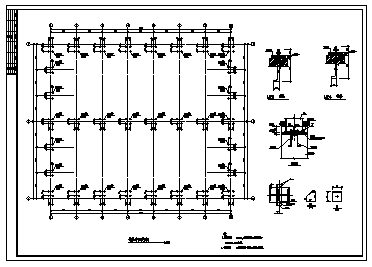 厂房设计_单层双连跨门式刚架结构厂房结构施工cad图，共十五张_图1