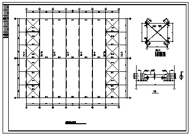 厂房设计_单层双连跨门式刚架结构厂房结构施工cad图，共十五张-图二