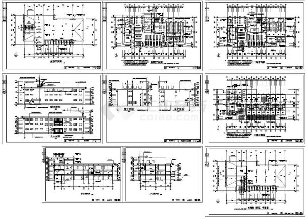 南京六合某处洗浴中心全套建筑施工cad图-图一