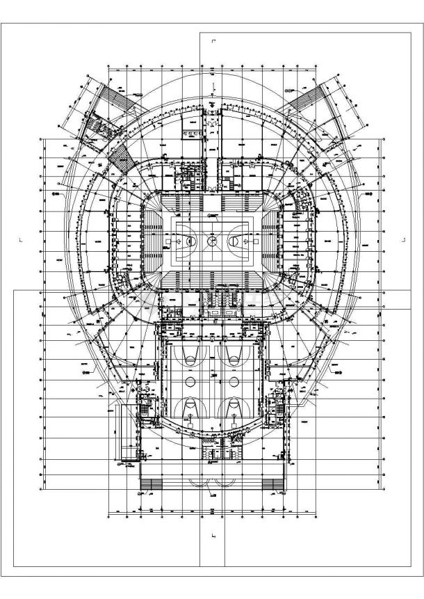 [吉林]3层市级圆顶体育馆建筑施工图（知名设计院）（含设计说明）-图二