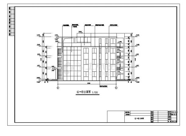 [湖南]多层框架结构商务会所建筑施工cad图纸-图一