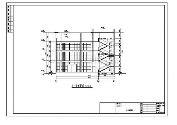 [湖南]多层框架结构商务会所建筑施工cad图纸-图二