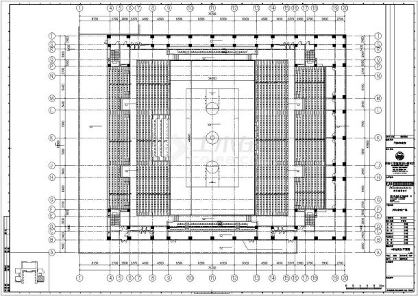 [江苏]5层大玻璃幕墙体育馆建筑设计施工全套cad图-图二