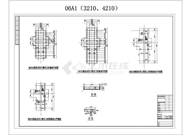 HB3210以及HB4210链条式和刀臂式刀库设备基础节点构造CAD详图-图一