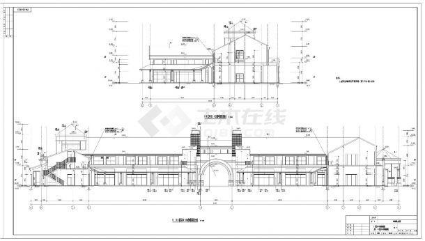 [北京]某欧式风格两层会所建筑施工cad图纸-图一