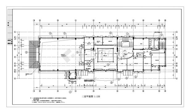 [江苏扬州]某国际花园二层简欧式会所施工cad图纸-图一