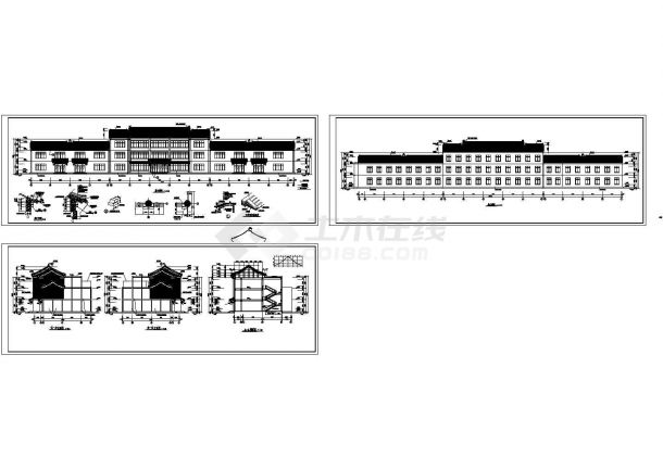 哈尔滨某大型仿古建筑的建筑设计CAD施工图-图二