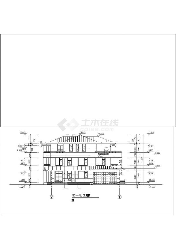 某国际度假风景区海景花园别墅样板建筑设计施工CAD图纸-图二