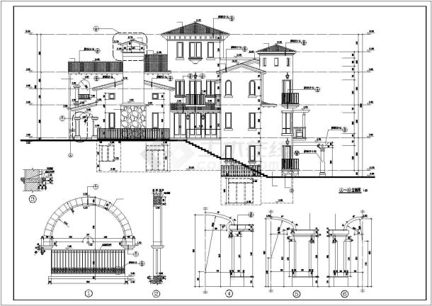 某国际度假风景区精美独立高档别墅全套设计施工CAD图纸-图二
