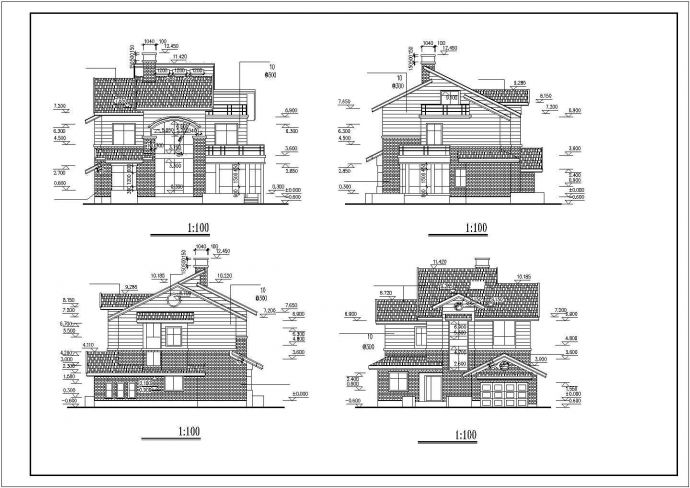 某国际度假风景区中西独院别墅全套设计施工CAD图纸_图1