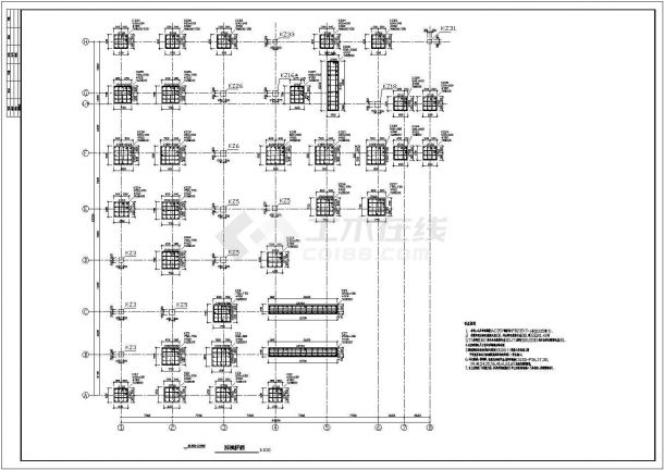 医院肿瘤病房大楼主体结构设计CAD图-图二