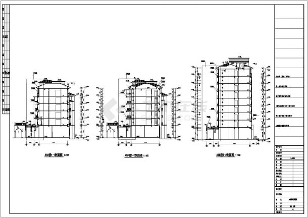 某欧式底商住宅建筑施工图设计（含立面效果图）-图二