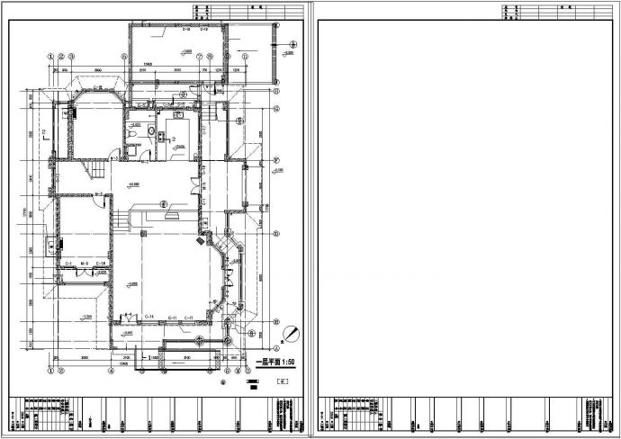某地区三层别墅建筑两套设计施工图附效果图_图1