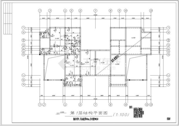 三层别墅建筑结构设计施工图及效果图-图一