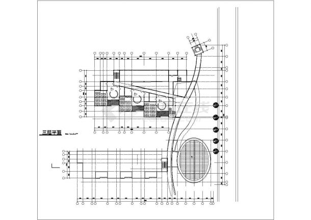 锦州市某4860平米3层钢混框架结构幼儿园平立面设计CAD图纸-图一