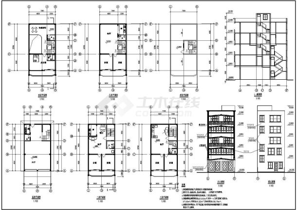 某私人住宅楼建筑CAD设计图纸-图一