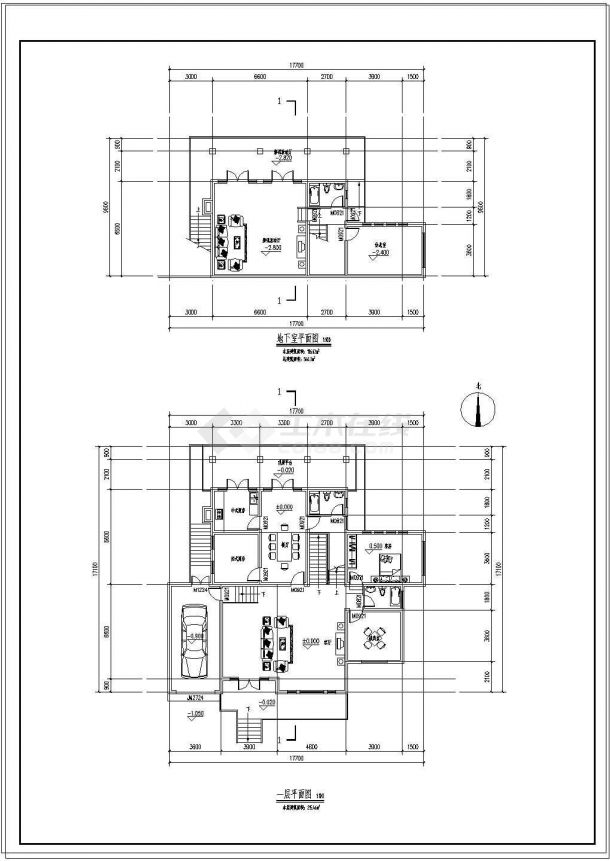 三层单家独院式别墅cad建筑设计施工图（含设计说明）-图二
