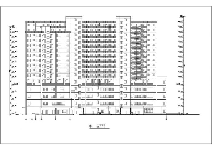 1.2万平米16层框架结构商住楼建筑设计CAD图纸（含总平面图）_图1