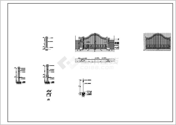 某小区消防大门施工图-图一