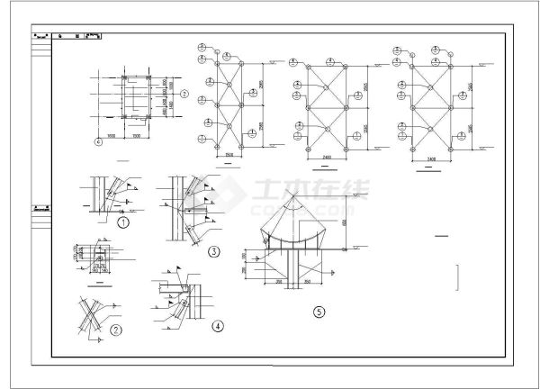 煤气管道阀门操作平台CAD设计图-图一