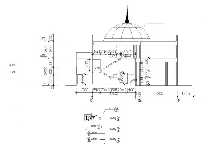 广州市某小区12层框架结构住宅楼建筑设计CAD图纸（1-2层商用）_图1