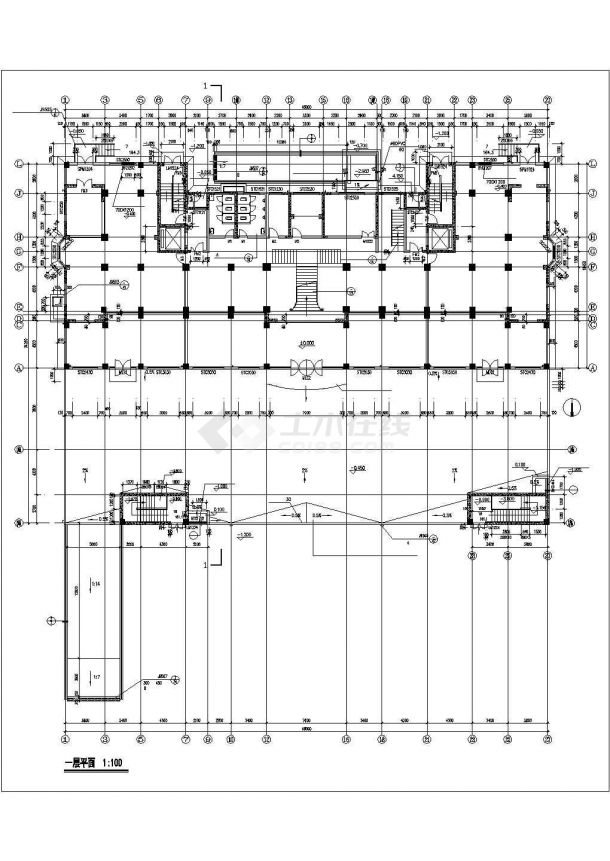 郑州市某小区1.3万平米18+1层钢混框架结构住宅楼建筑设计CAD图纸-图一