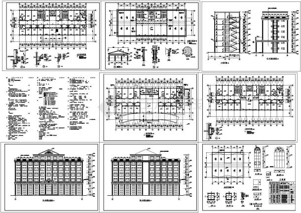 深圳某欧式办公高楼建筑设计施工CAD全套图纸-图一