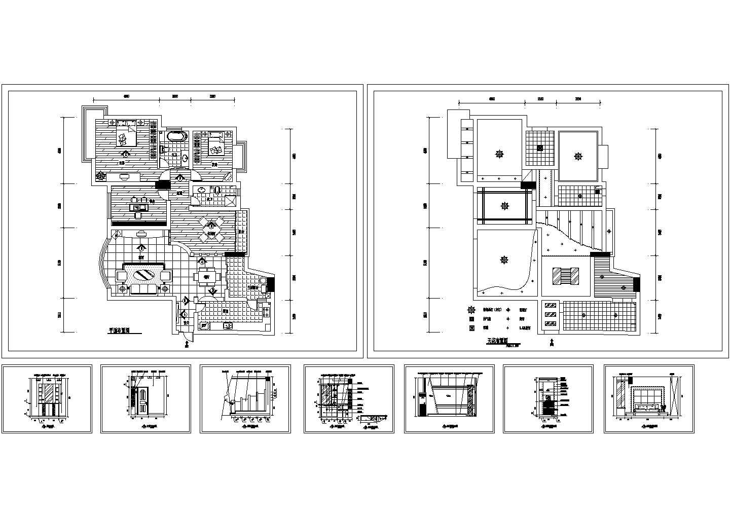某别墅型小区住宅装修设计CAD全套图纸