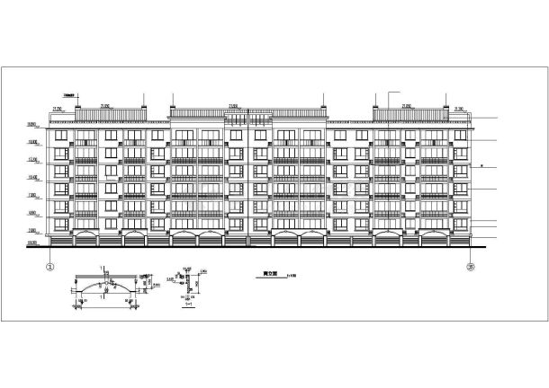 衡水市某小区3150平米6层砖混结构住宅楼全套建筑设计CAD图纸-图二