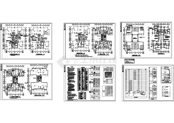17层高层住宅电气系统设计全套施工cad图纸，共六张-图二