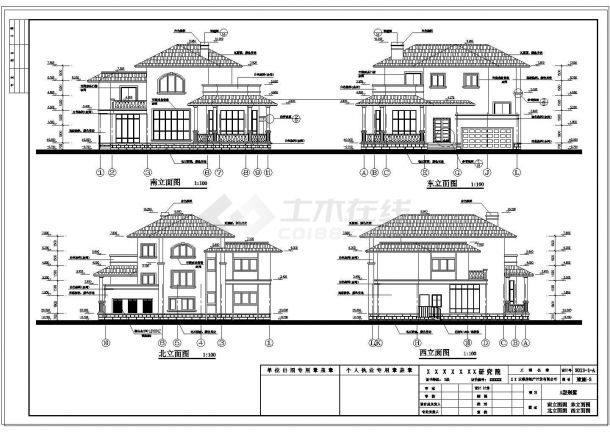 某三层独栋别墅建筑CAD设计施工图（含设计说明）-图二