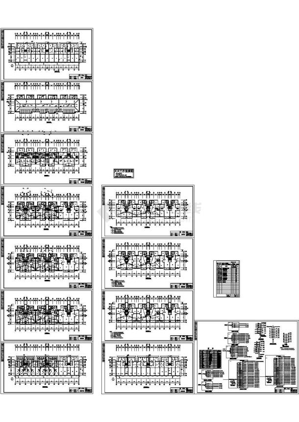 广州多层住宅楼电气系统设计施工cad图纸，共十二张-图一