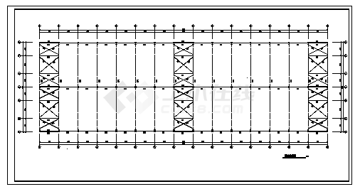 单层门式轻钢结构车间结构施工cad图，共九张-图一