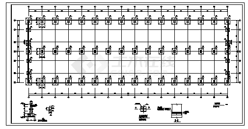 单层门式轻钢结构车间结构施工cad图，共九张-图二