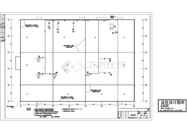 广州某机械厂车间屋面配电和防雷设计CAD施工图-图一