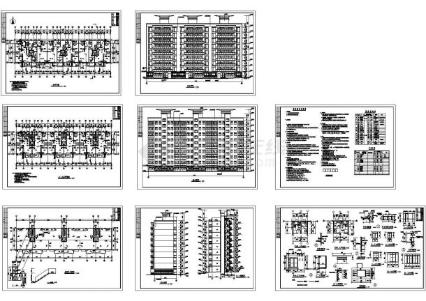 永宏佳园小区小高层剪力墙结构住宅楼设计cad全套建筑施工图（含设计说明）-图二