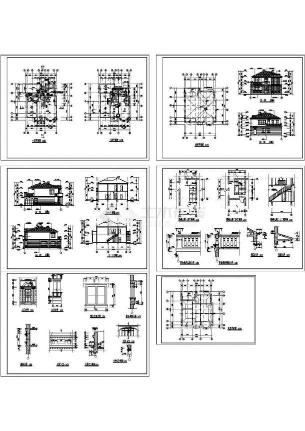 南方某多层新型别墅全套精建筑计cad施工图（含夹层平面图）-图一