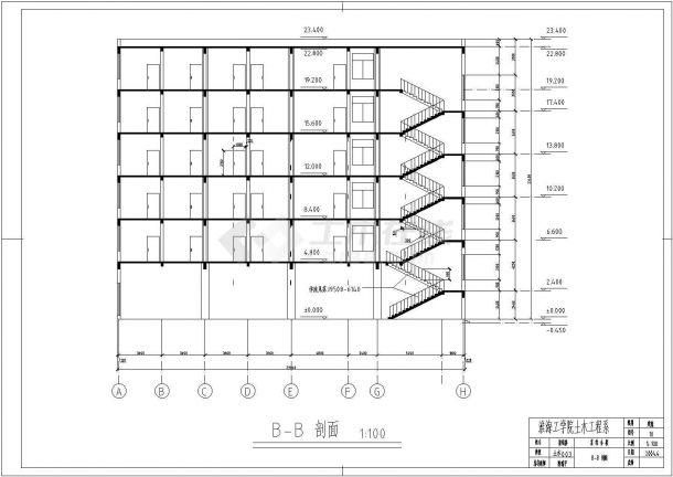 土木工程毕业设计_某6层框架结构综合楼毕业设计（含计算书及建筑施工图）-图二