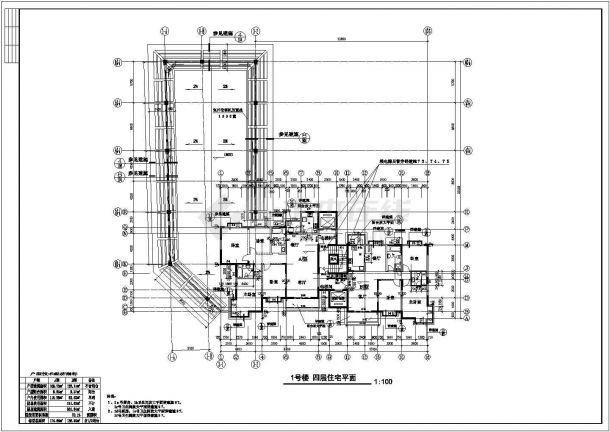 19层框剪结构商住楼平面设计CAD图纸（含机房层/1-3层商用）-图二