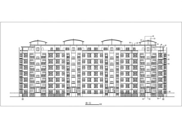 某小区6400平米左右8层框架结构住宅楼全套建筑设计CAD图纸-图一