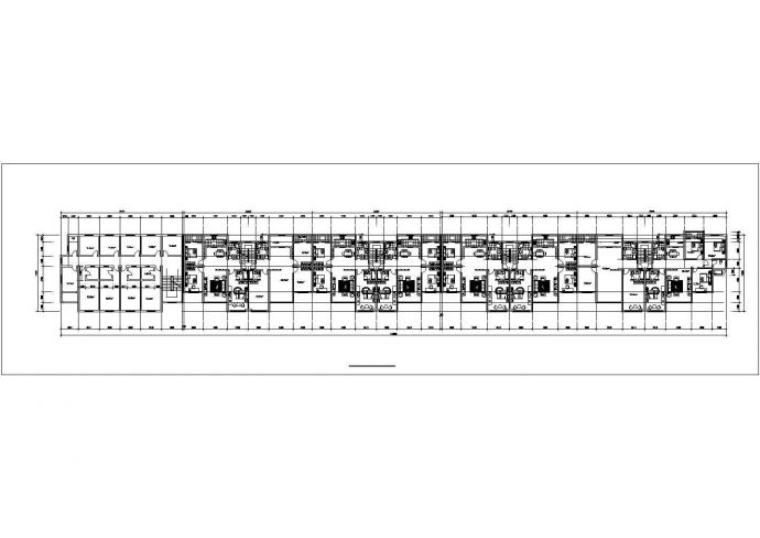 8100平米7层框架结构住宅楼平立剖面设计CAD图纸（底层商铺）_图1