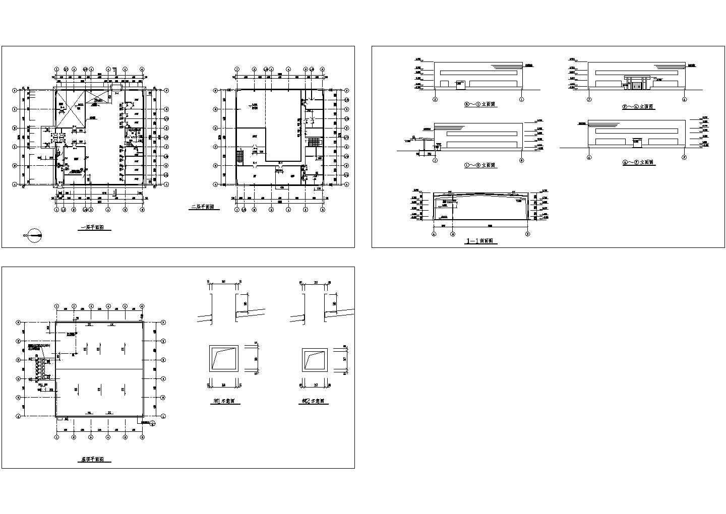 办公楼设计_【浙江】某高校试验办公楼建筑扩出CAD平面图