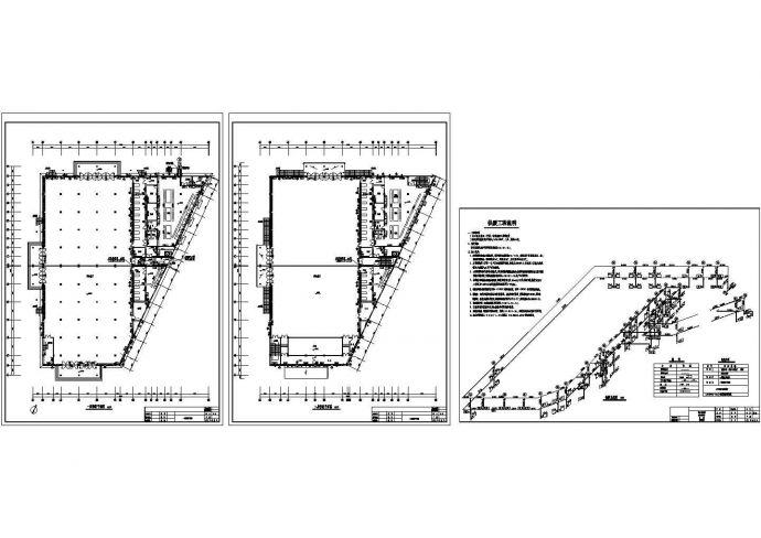 某员工食堂采暖施工设计cad平面施工图（含系统图）_图1