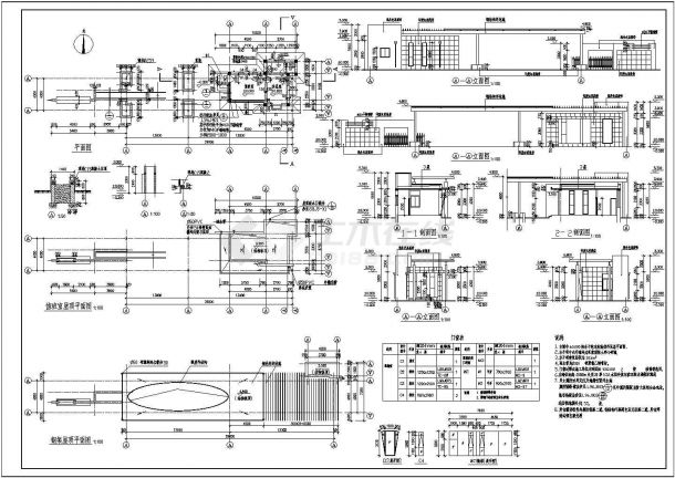 某工程大门施工CAD详图-图一