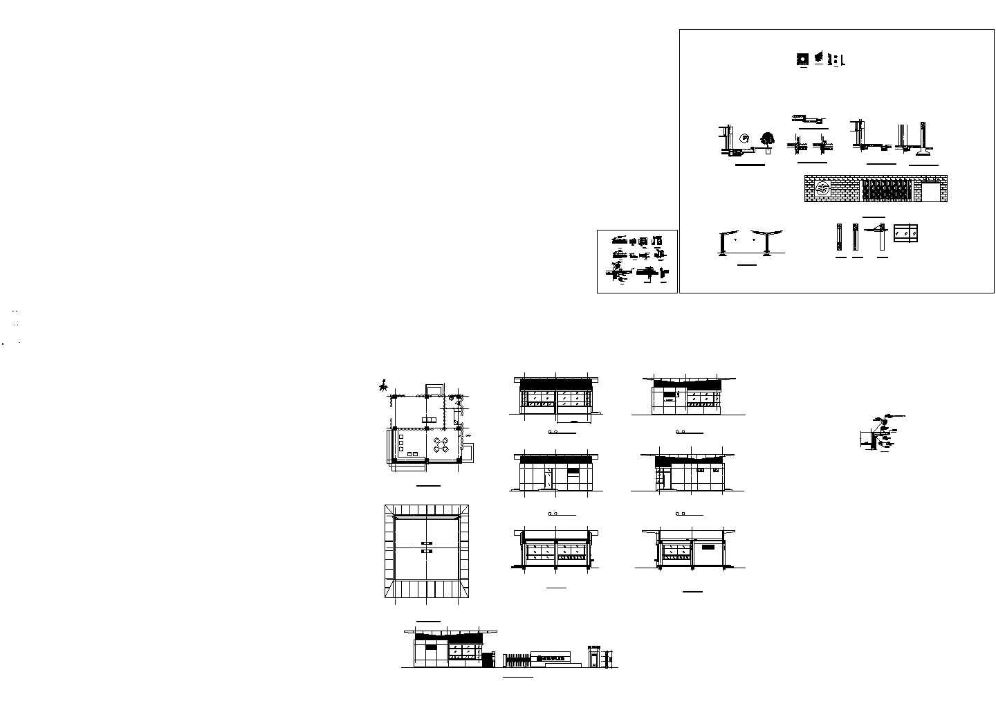 厂房设计_某厂房入口门卫室设计施工CAD图