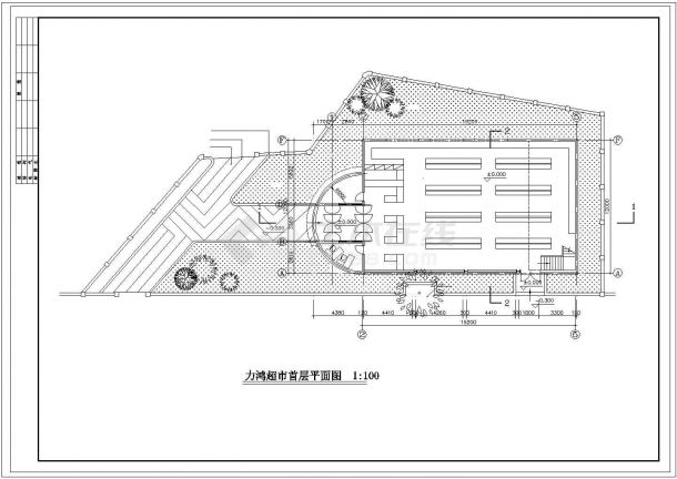 多层超市建筑CAD参考示意图-图二