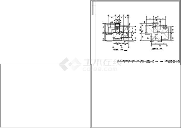 三层独栋带地下室别墅cad建筑施工设计图附效果图-图二