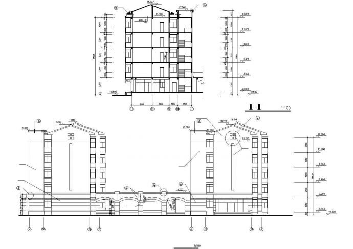 台州市海城中学5层砖混结构宿舍楼建筑设计CAD图纸（含阁楼）_图1